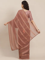 Trendy Rose Brown color designer saree at affordable rate - Joshindia