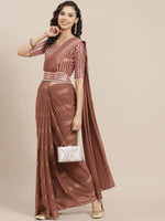Trendy Rose Brown color designer saree at affordable rate - Joshindia