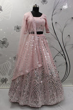 Pink color Georgette designer lehenga choli - Joshindia
