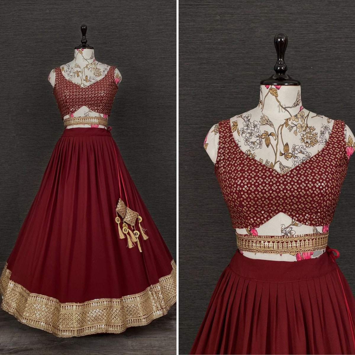Trending maroon lehengha choli with Dupata for classy looks - Joshindia
