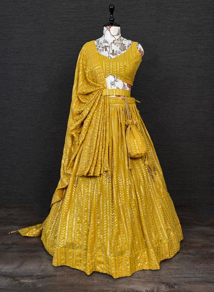 Buy Yellow Lehenga Cholis Online at Best Prices In India - Joshindia