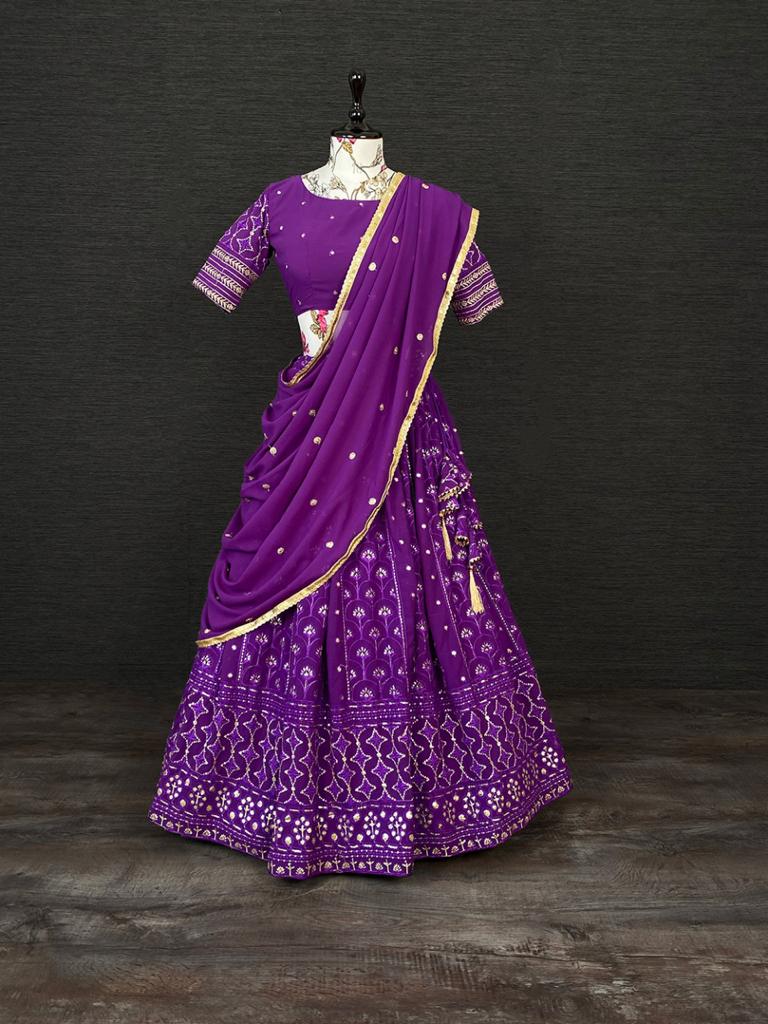 Beautiful Purple color designer Lehenga online in India - Joshindia