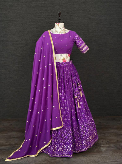 Beautiful Purple color designer Lehenga online in India
