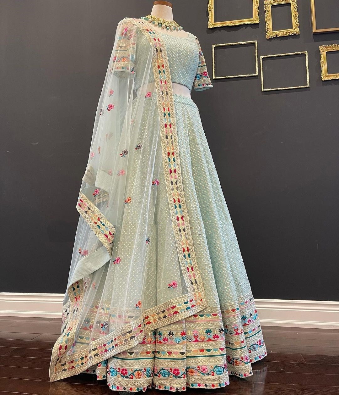 New Designer Lehenga CholiIn Sky Blue Color Buy Now - Joshindia