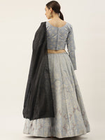 Pure Traditional Looks Grey Color Silk Lehenga choli - Joshindia