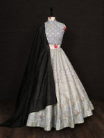 Pure Traditional Looks Grey Color Silk Lehenga choli - Joshindia