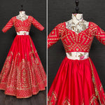 Latest red color designer lehenga choli for wedding buy now - Joshindia