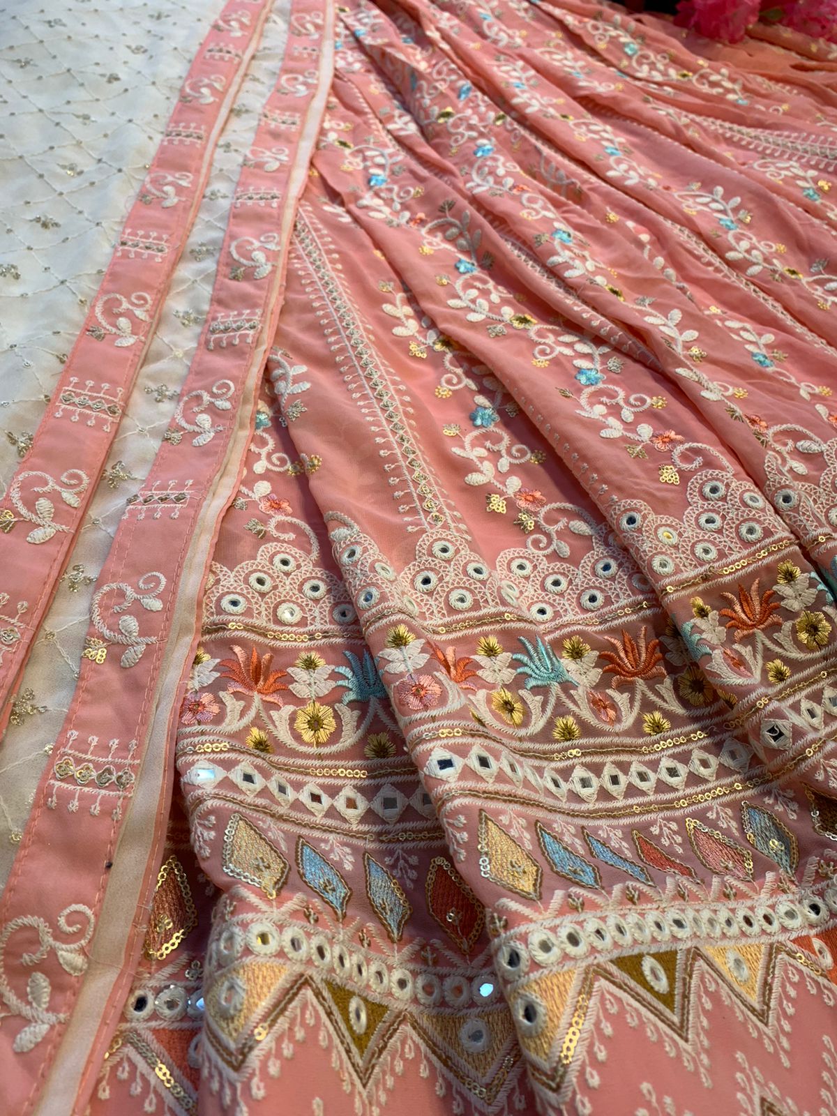 Trending Peach Color Designer Lehenga Choli At Affordable Price - Joshindia