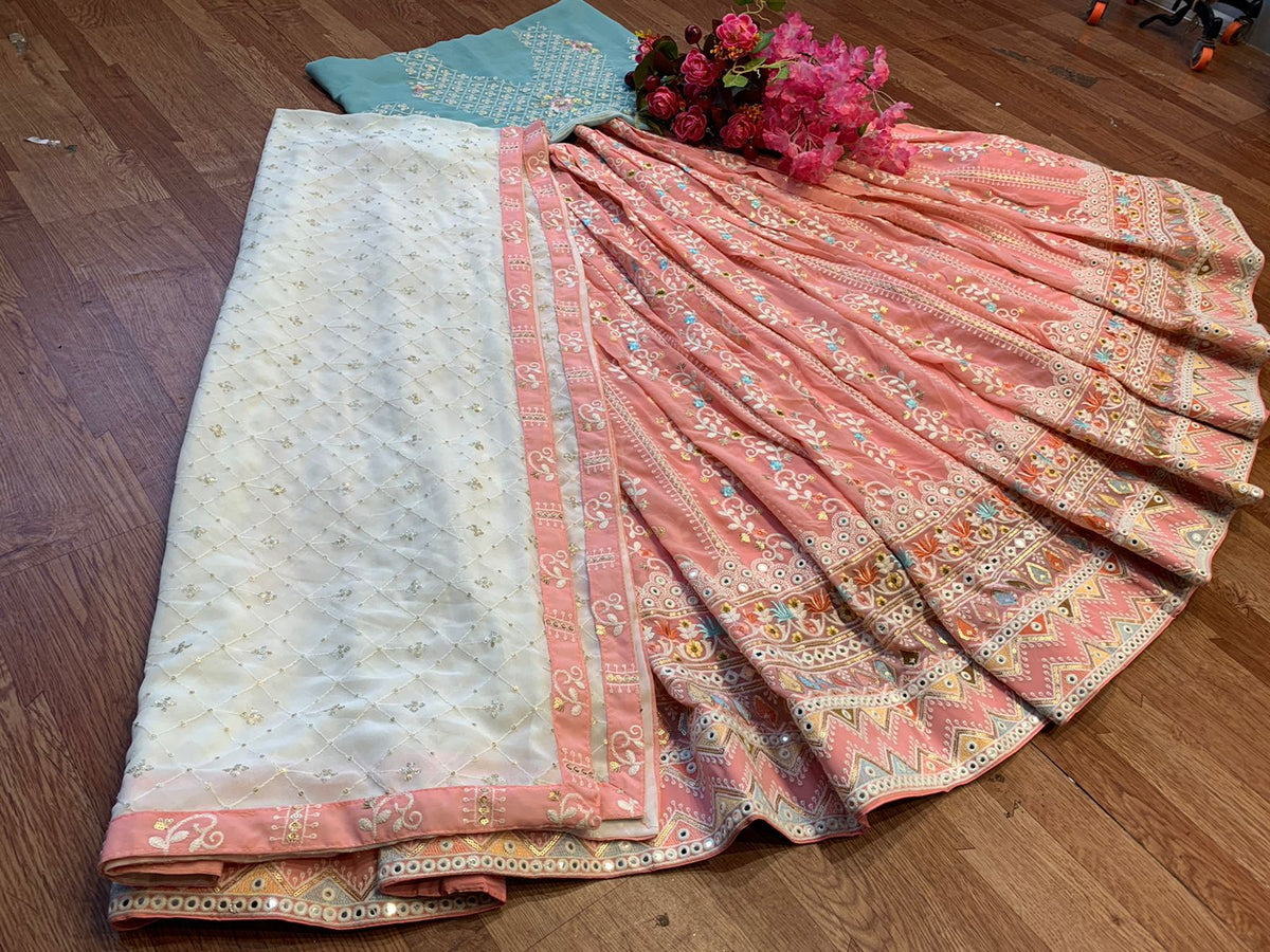 Trending Peach Color Designer Lehenga Choli At Affordable Price - Joshindia