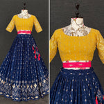Latest navy blue color designer lehenga choli buy online - Joshindia