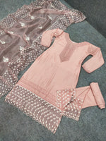 Peach color designer kurta set buy online - Joshindia
