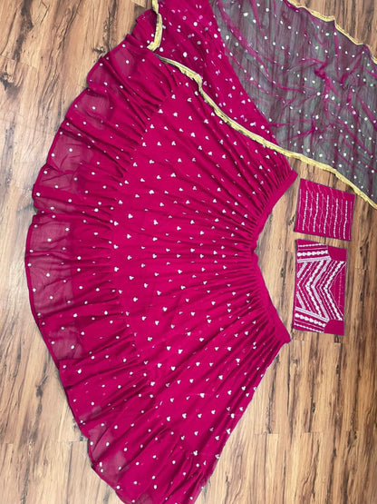Attractive pink color sequence lehenga choli for stylish looks