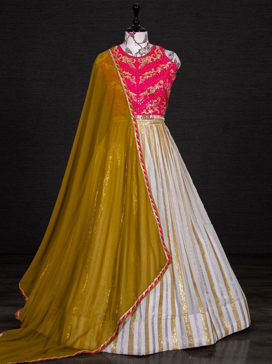 Beautiful white color sequence lehenga choli for partywear function - Joshindia