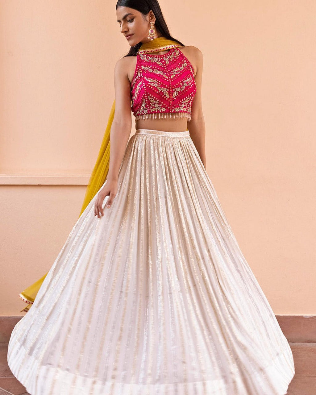 Beautiful white color sequence lehenga choli for partywear function