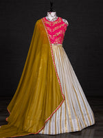 Beautiful white color sequence lehenga choli for partywear function - Joshindia