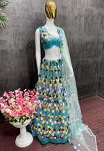 Buy Trending blue shade bollywood lehenga now - Joshindia