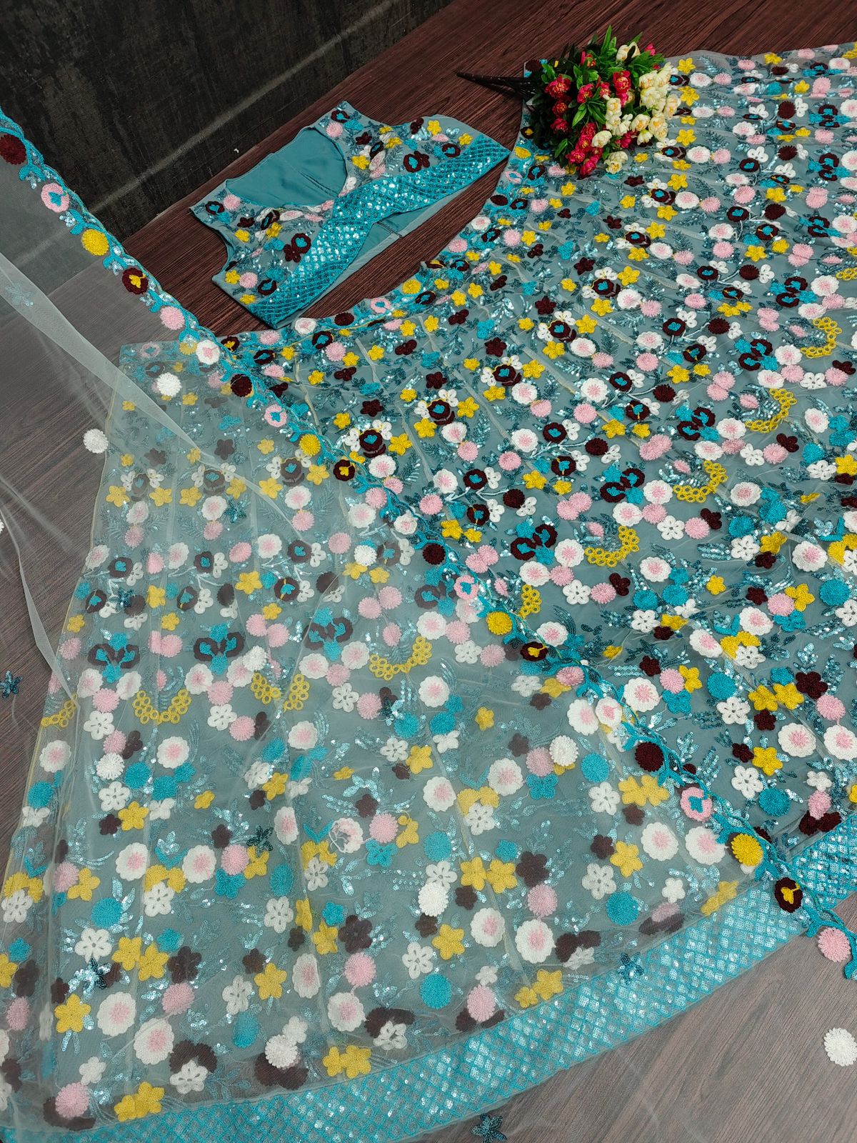 Buy Trending blue shade bollywood lehenga now - Joshindia