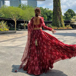 Buy Red Color Floral Lehenga online at Best Prices in India - Joshindia