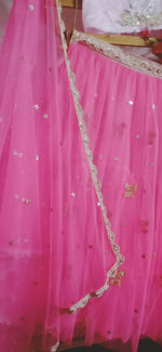 pink color designer net lehengacholi - Joshindia