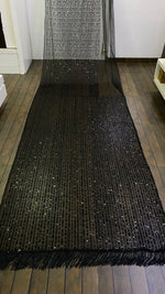 Black Heavy Designer Saree With Sequence and thread work - Joshindia