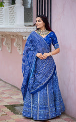 Blue color latest designer lehenga choli buy now - Joshindia