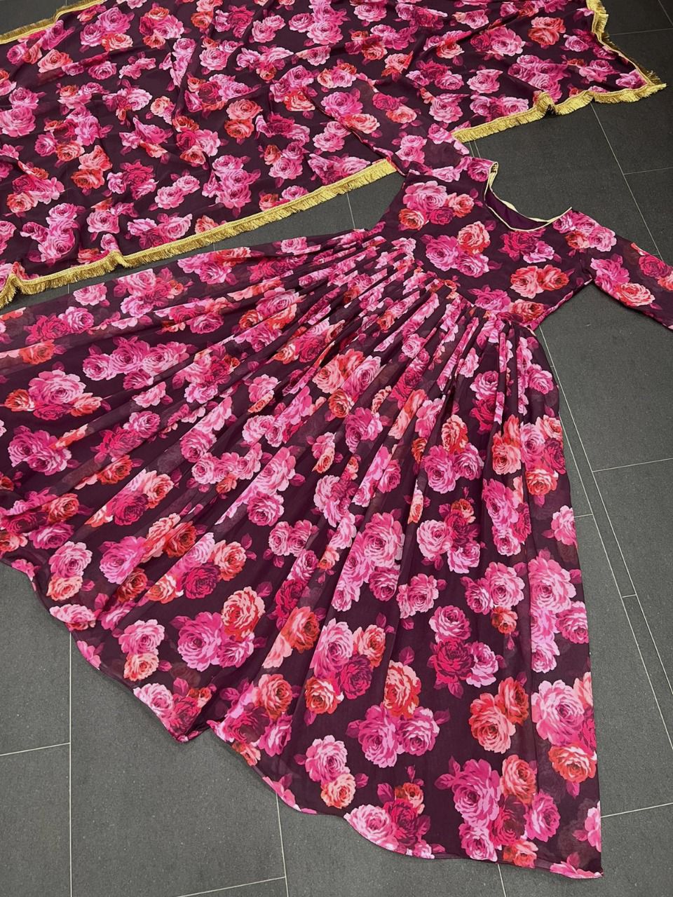 Buy Purple color lucknowi style kurta set for stylish look - Joshindia