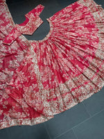 Beautiful red color georgette designer lehenga choli buy now - Joshindia