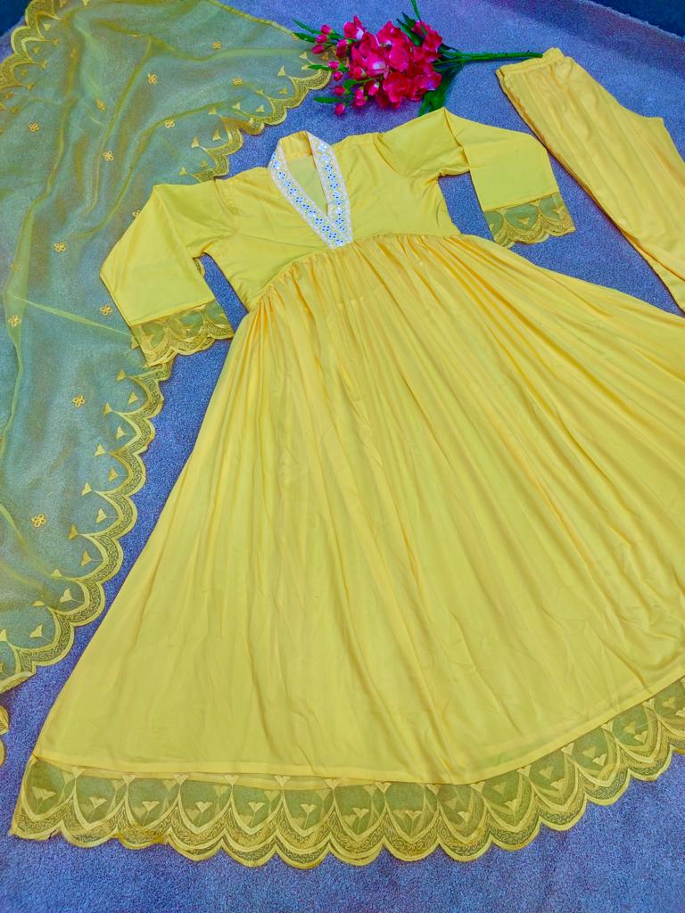 BeautifulYellow Color Cotton Kurta Set - Joshindia