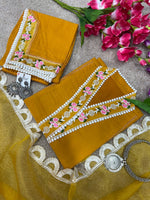 Stunning Muslin Embroidered Kurti With Pant & Dupatta - Joshindia