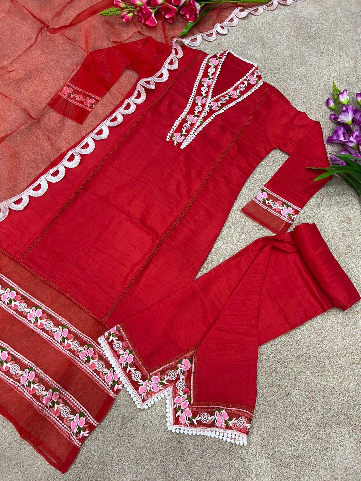 Red Color Designer Kurti Buy Now - Joshindia