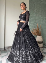Latest black Color Sequence Designer lehenga Choli Collection - Joshindia