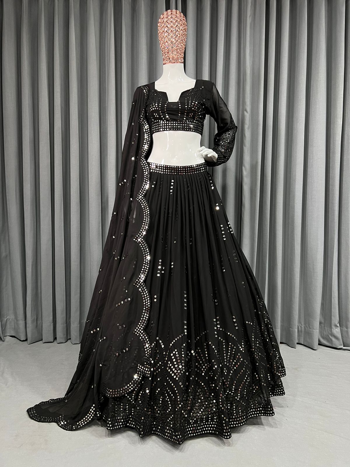 Latest black Color Sequence Designer lehenga Choli Collection - Joshindia