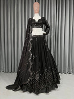 Latest black Color Sequence Designer lehenga Choli Collection - Joshindia