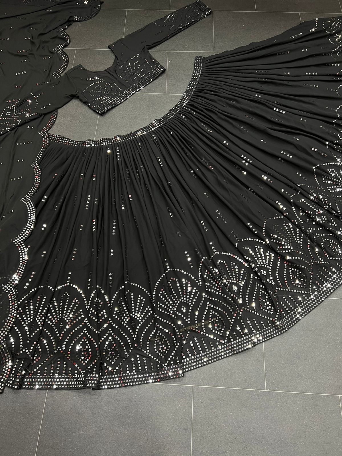 Latest black Color Sequence Designer lehenga Choli Collection - Joshindia