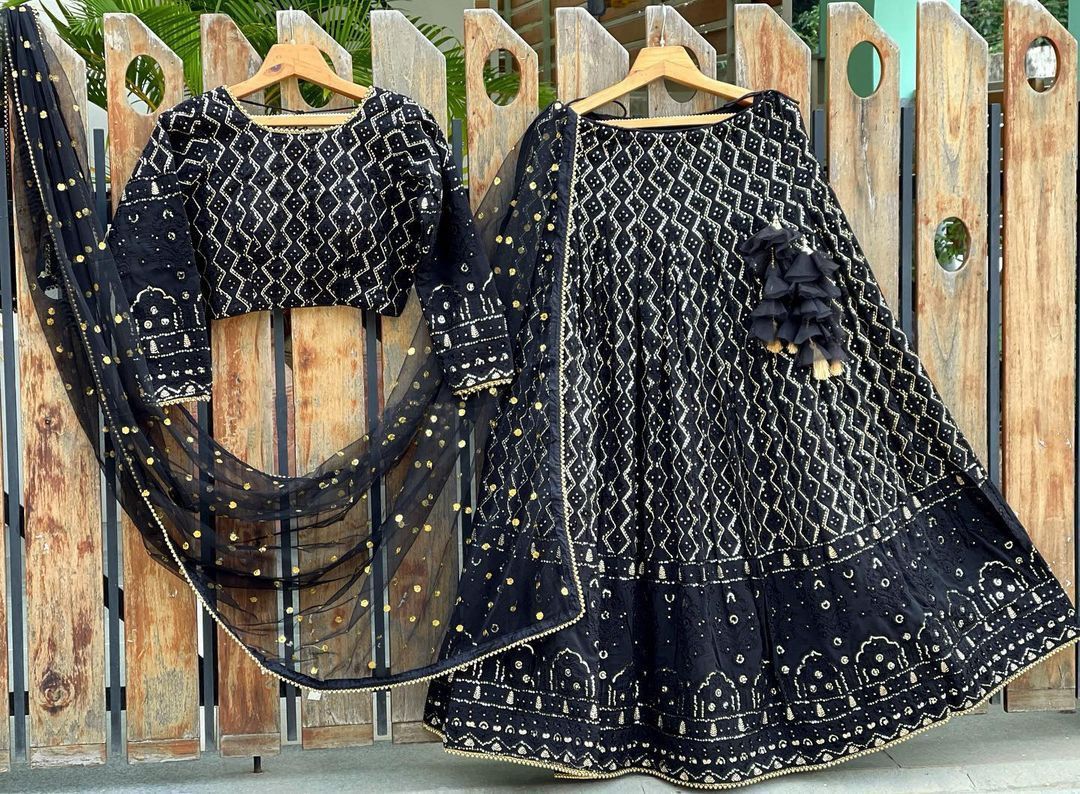 Beautiful Black Color Sequence Lehenga Choli Buy Now - Joshindia