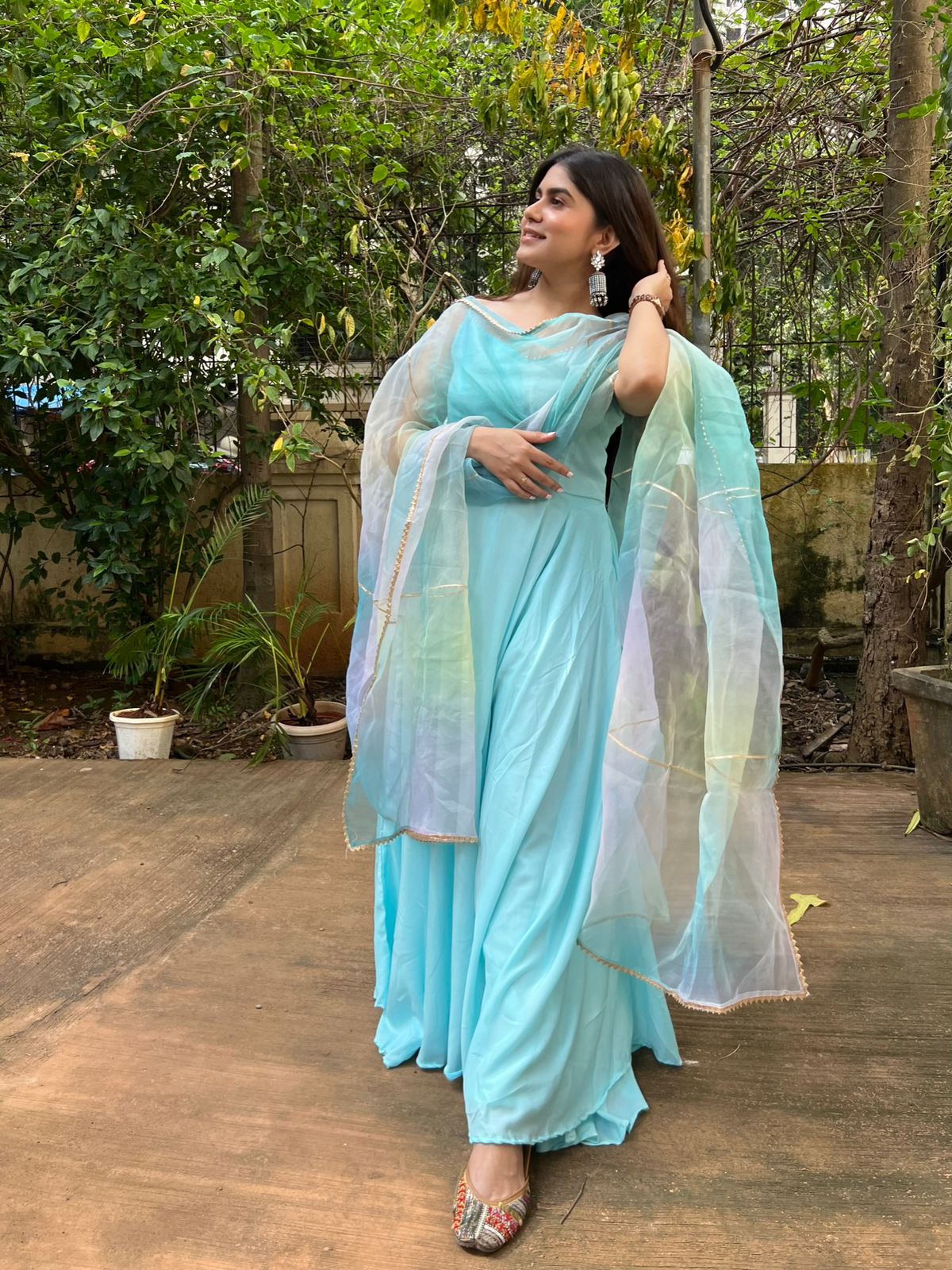 Royal Blue Color Full Stitched Anarkali With Stitch Pant - Joshindia