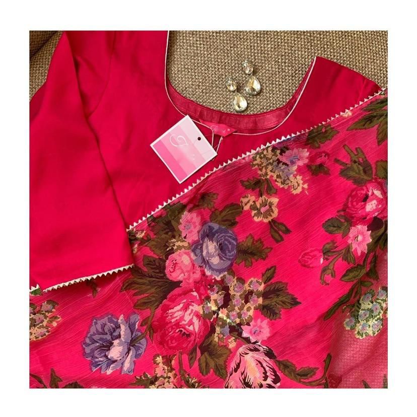 Buy Pink color lucknowi style kurta set for stylish look - Joshindia