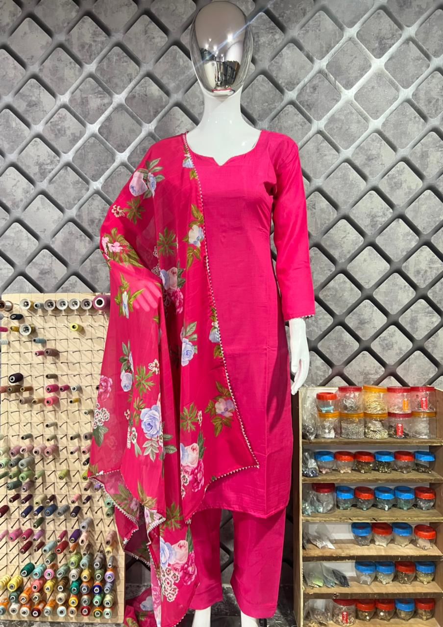 Buy Pink color lucknowi style kurta set for stylish look - Joshindia