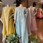 Buy Yellow color lucknowi style kurta set for stylish look - Joshindia