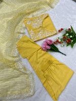 Buy Yellow color lucknowi style kurta set for stylish look - Joshindia