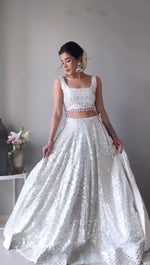 Trending White Mirror Work Lehenga Choli For Wedding - Joshindia