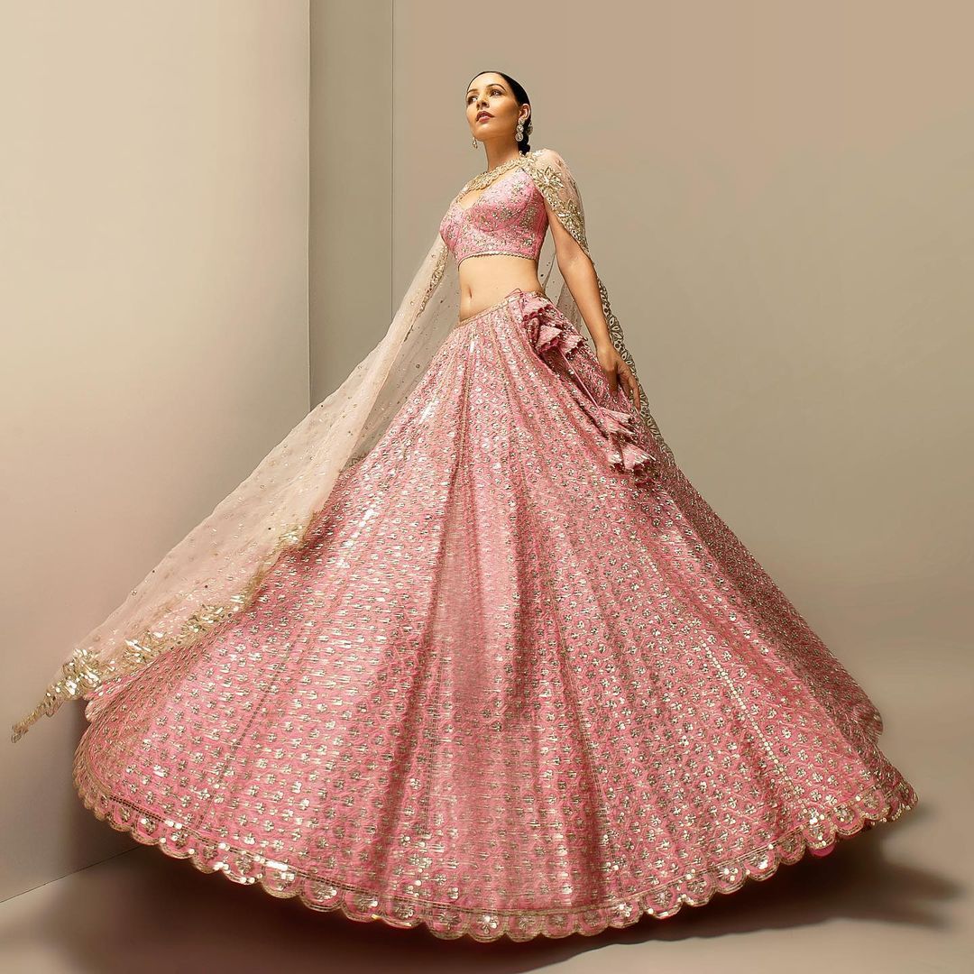 Buy Navratri Baby Pink Lehenga Online In India - Joshindia - Joshindia