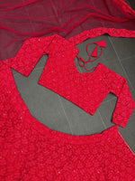 navratri red chaniya choli for women latest design - Joshindia - Joshindia