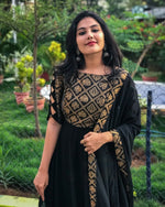 Black color designer gown for royal look - Joshindia