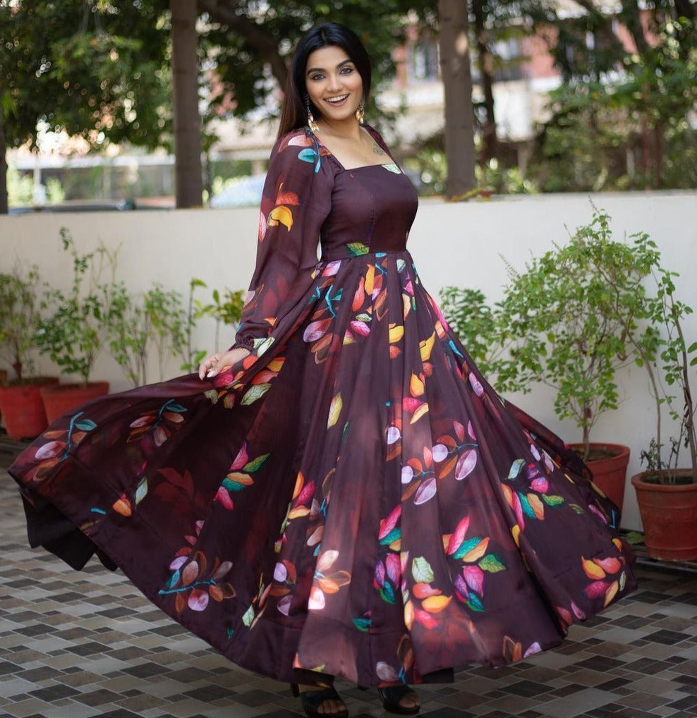 Purple Color Gown For Party - Joshindia