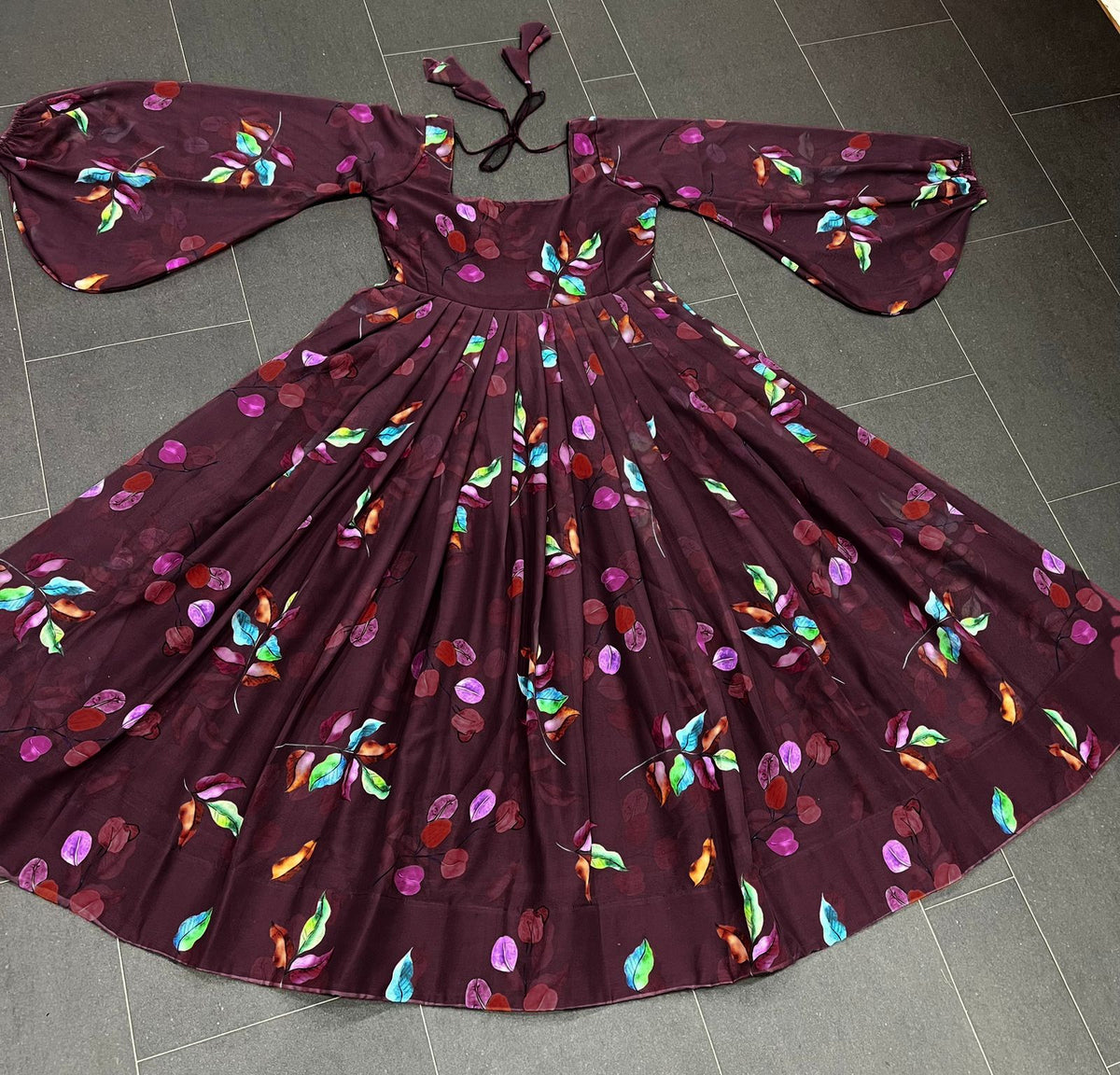 Purple Color Gown For Party - Joshindia