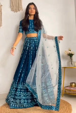 Beautiful Sky Blue designer Lehenga Choli For great looks - Joshindia