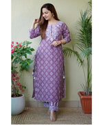 Heavy Kurti with pant and cotton fabric - Joshindia