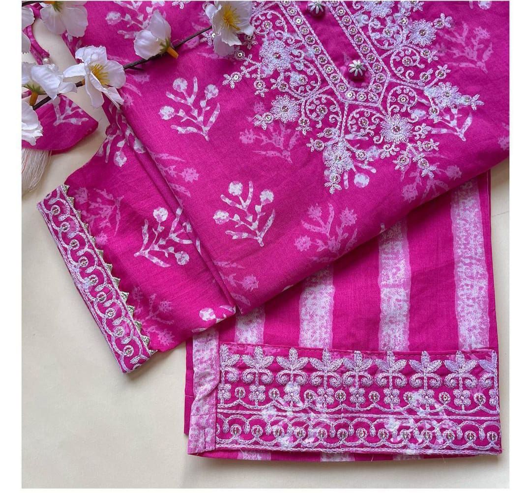 Buy Pink color lucknowi style kurta set for stylish look - Joshindia