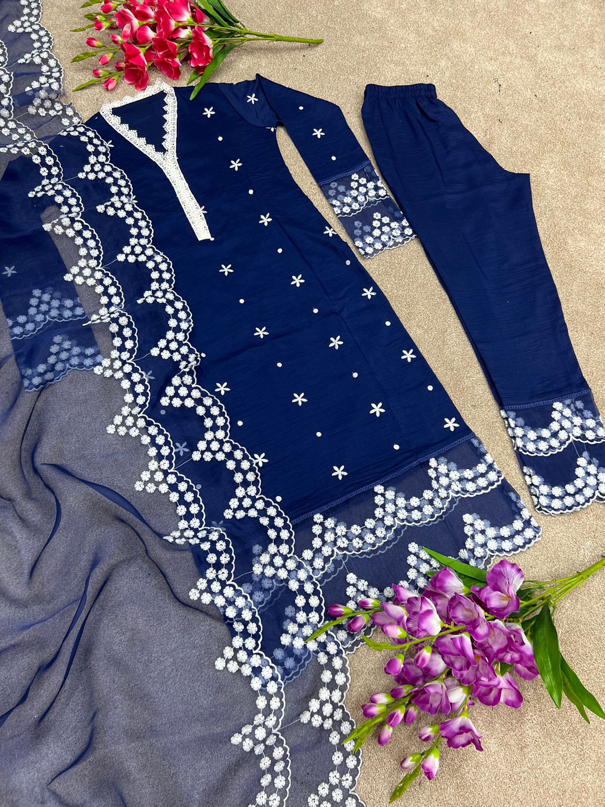 buy blue and white cotton kurti online